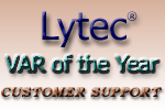 Lytec Software Value Added Reseller of the Year Award four outstanding customer support